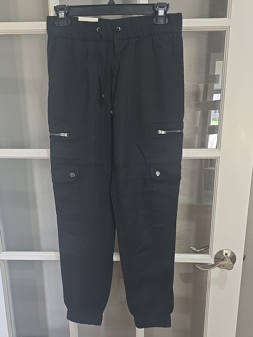 Banana Republic Black Cargo Joggers with Zip Pockets